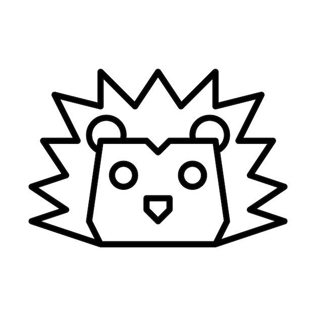 hedgedog icon sign symbol in line style