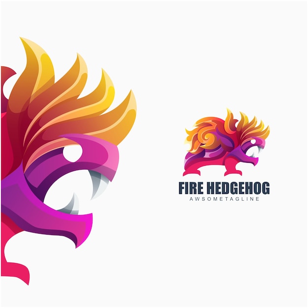 Hedgehog colorful logo design