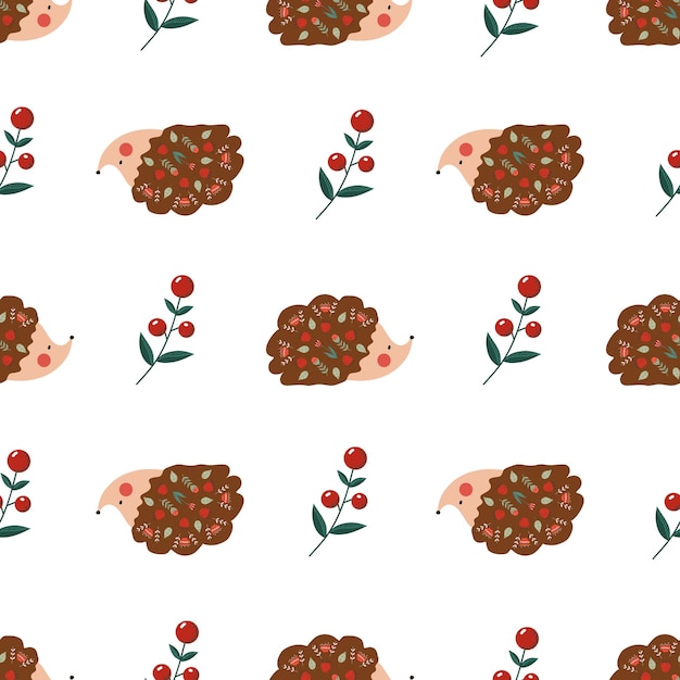 Hedgehog seamless pattern, great design for any purposes. Baby design.