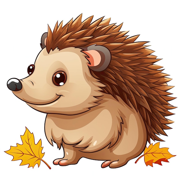 Hedgehog on White Background