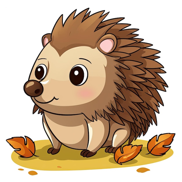 Hedgehog on White Background