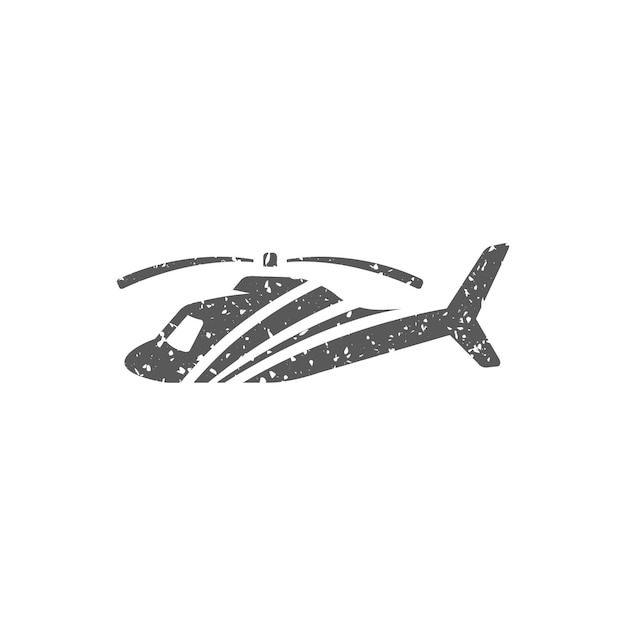 Helicopter icon in grunge texture vector illustration