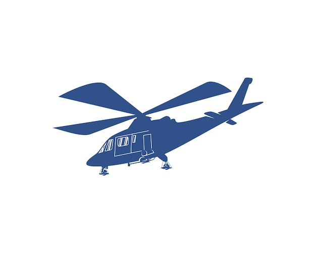 Helicopter logo design vector template Silhouette of Helicopter design illustration