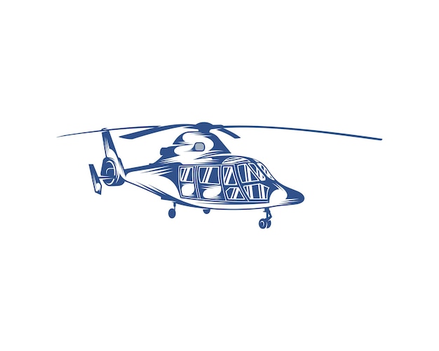 Helicopter logo design vector template Silhouette of Helicopter design illustration