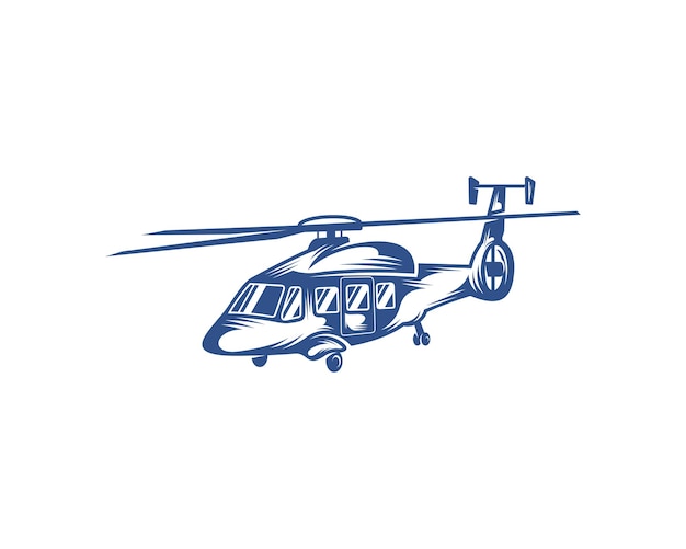 Helicopter logo design vector template Silhouette of Helicopter design illustration