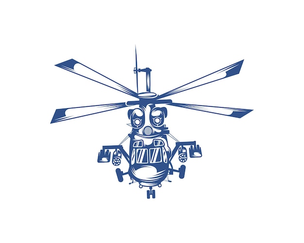 Helicopter logo design vector template Silhouette of Helicopter design illustration