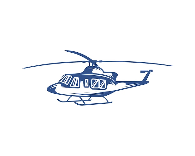 Helicopter logo design vector template Silhouette of Helicopter design illustration