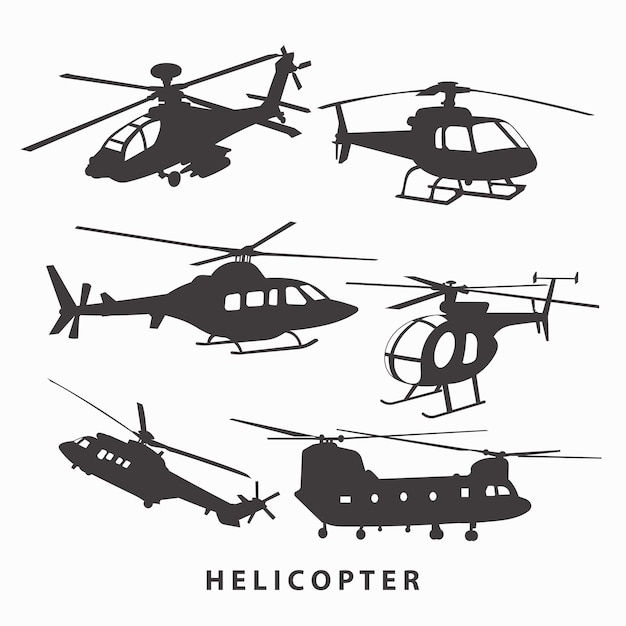 Helicopter silhouette in black vector graphic EPS 10