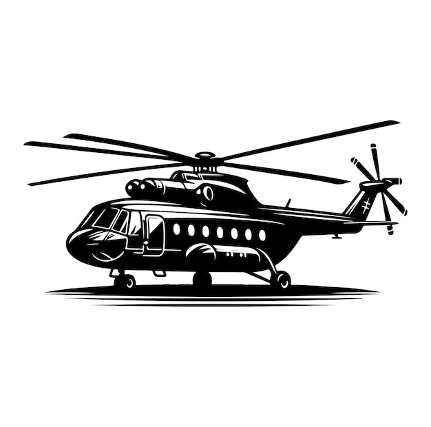 Helicopter silhouette vector illustration