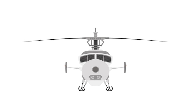 Vector helicopter with chassis and blades vector illustration eps 10 isolated on white background