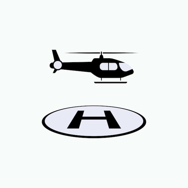 Vector helipad icon helicopter landing area symbol vector