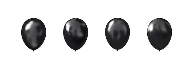  helium balloons. Realistic glossy black  balloon. .