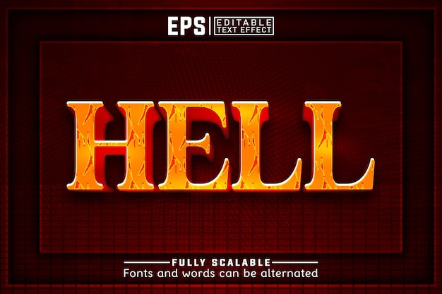 hell 3d Editable text effect