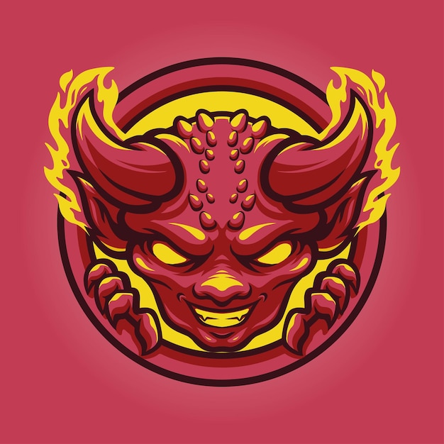 Hell Kid Head mascot great illustration for your branding business