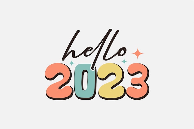 Hello 2023 Happy New Year Sublimation Design