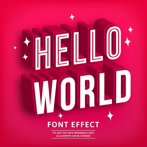 Hello 3d bold Typographic premium text effect