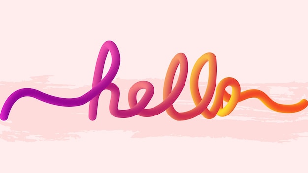 Hello 3D lettering Text Effect colorful typography Hello