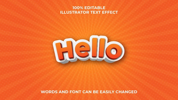 Hello 3d text effect