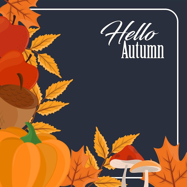 Hello autumn card