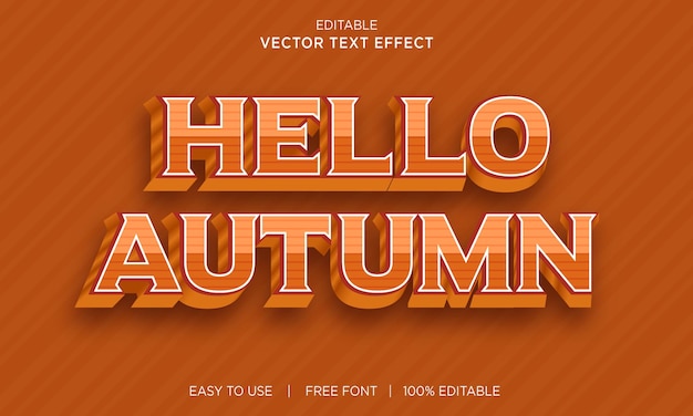 Hello autumn editable 3d text effect with premium text effect