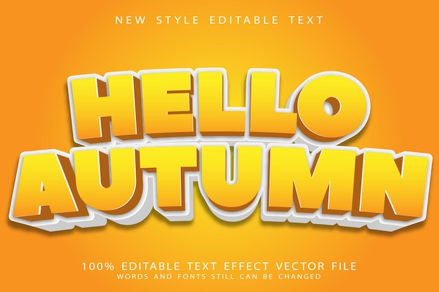 Hello autumn editable text effect modern