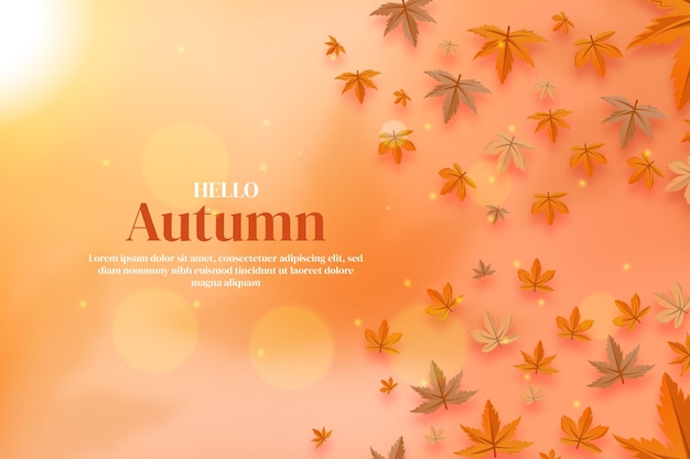 Hello autumn leaves background