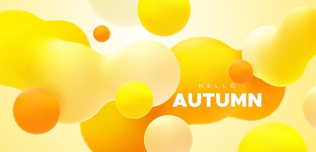 Hello Autumn Seasonal orange abstract background