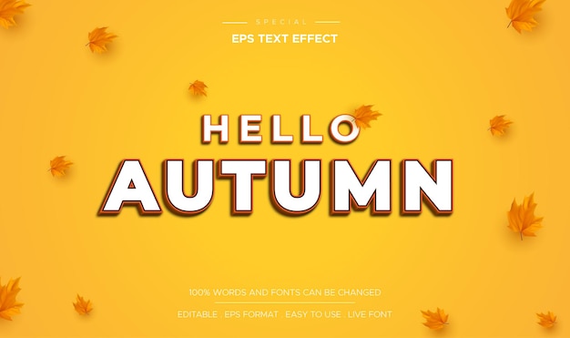 Hello autumn text effect editable