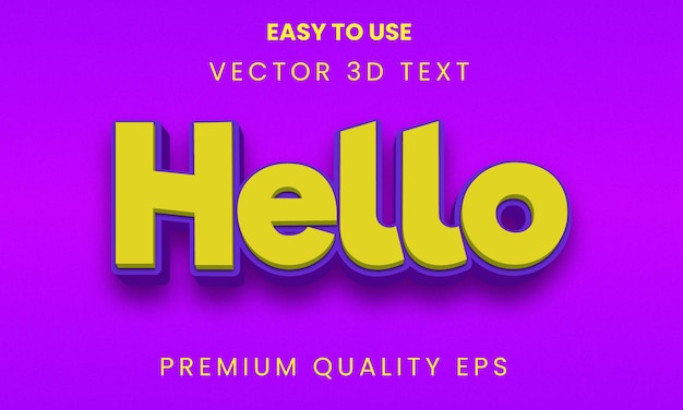 Hello editable 3d text effect template