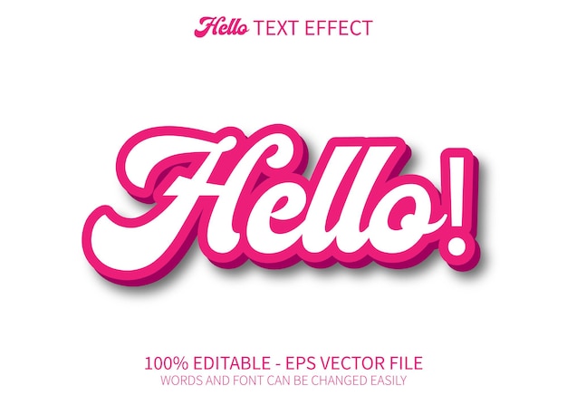 Hello editable 3D text effect