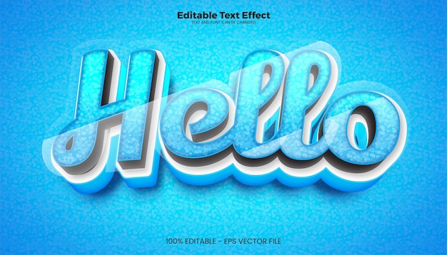 Hello editable text effect in modern trend style