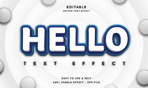 hello editable text effect with modern and simple style