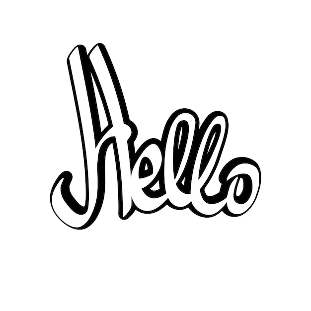 Vector hello isolated lettering