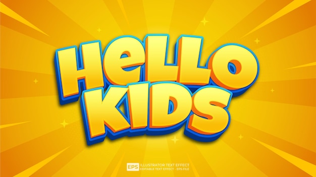 Hello Kids editable text effect font