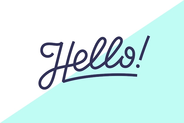 Hello. Lettering for banner, poster and sticker concept with text Hello.