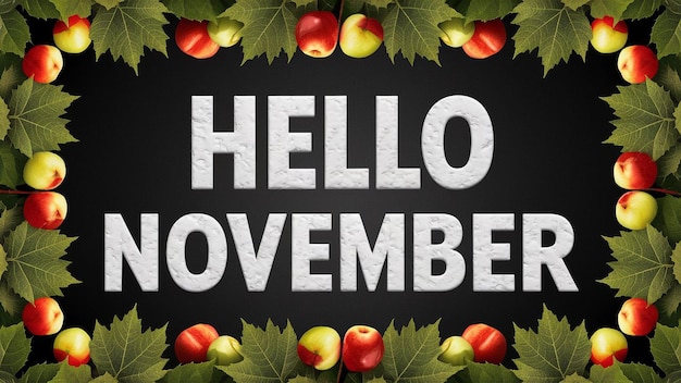 Vector hello november typography