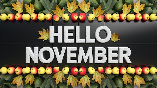 Vector hello november typography