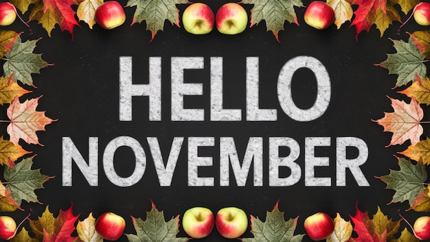 Vector hello november typography