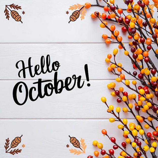 Vector hello october design vector image illustration