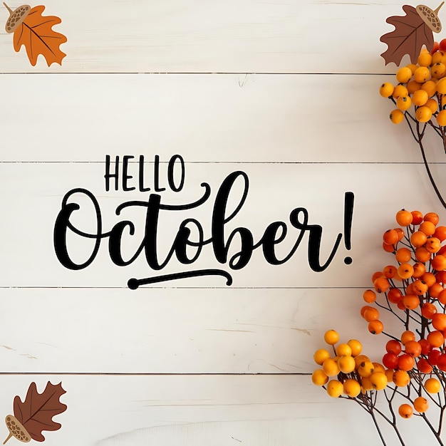 Vector hello october design vector image illustration