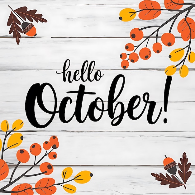 Vector hello october design vector image illustration