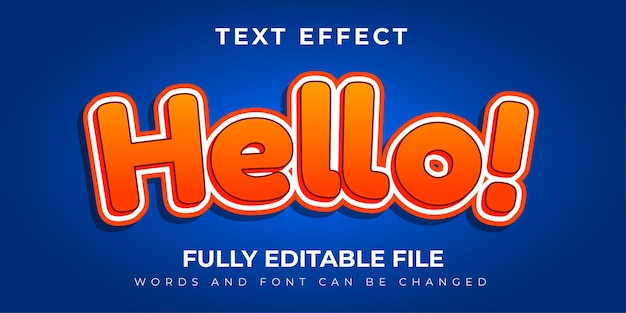 Hello Orange Text Effect Design