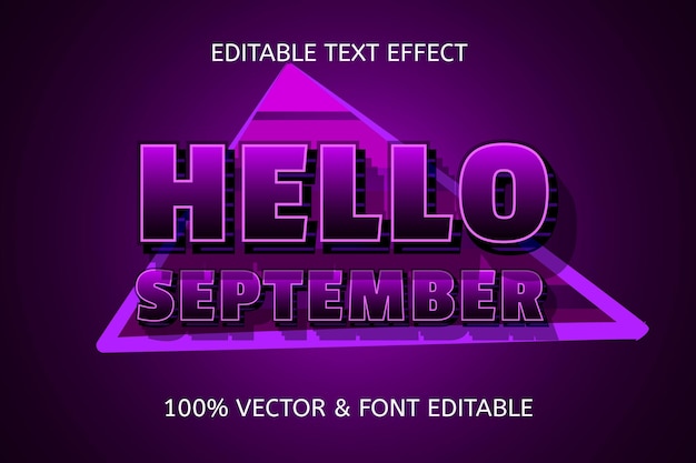 Hello september color purple editable text effect