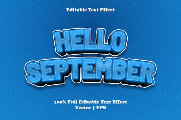 Hello september editable text effect