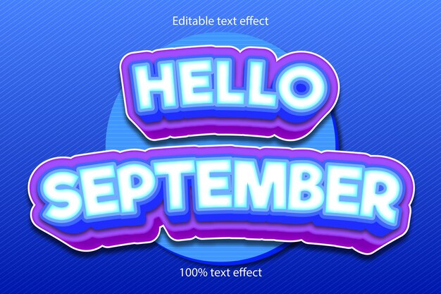 Hello september editable text effect