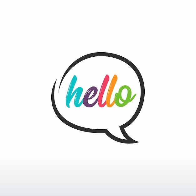 Hello simple greeting letter vector, Speech bubble with hello quote. Hand drawn lettering. Modern brush calligraphy. Vector