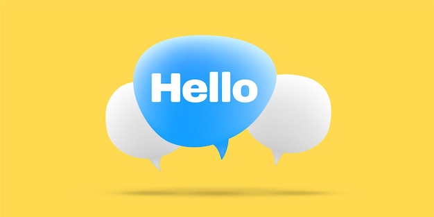 Hello speech bubble simple illustration