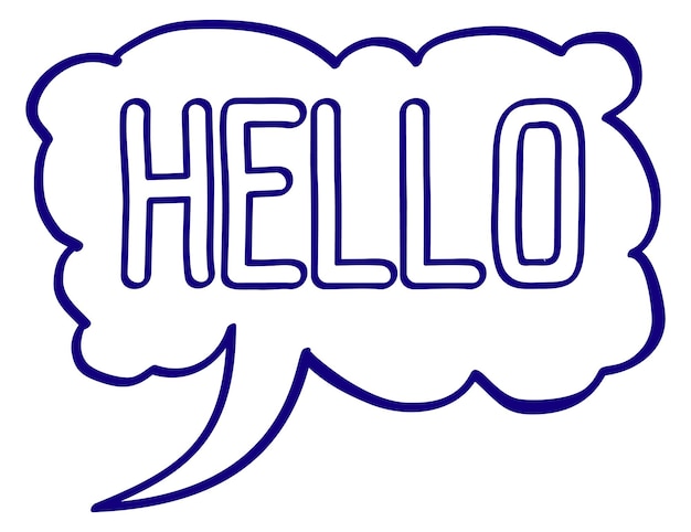 Hello speech cloud Chat message comic sticker