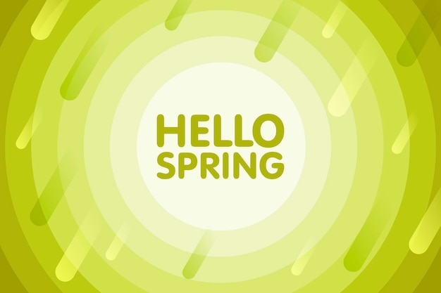 Hello spring. Modern cover design. Vector seasonal illustration. Abstract background with green geometric round circles.