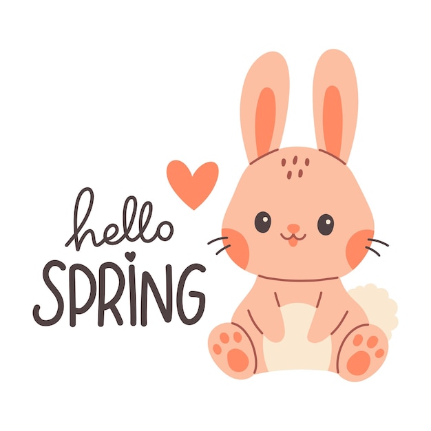 Hello spring quotes Floral springtime hand drawn prints design Positive phrases for stickers card